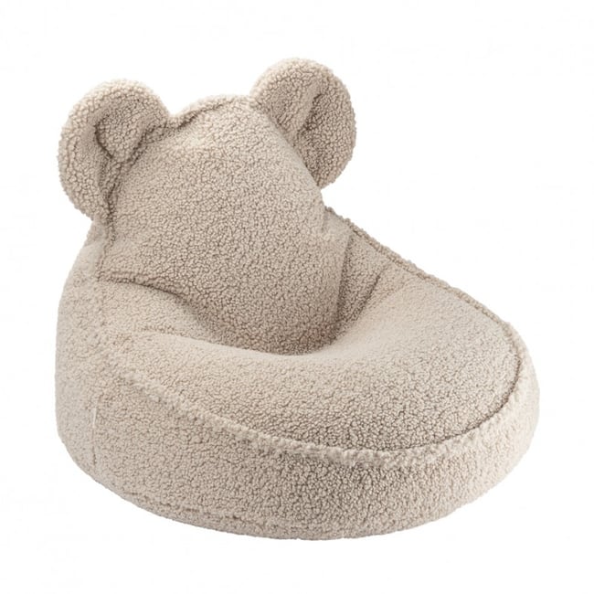 Atmosphera Pouf Bouclette Enfant Zopi Marron D27cm - Siège Confortable Et Doux Pour Jeux, Lecture Et Détente