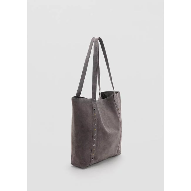 Sac tote cuir gris <span itemprop=