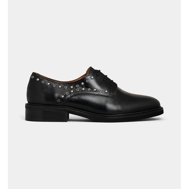 Derbies alexia studs cuir noir <span itemprop=