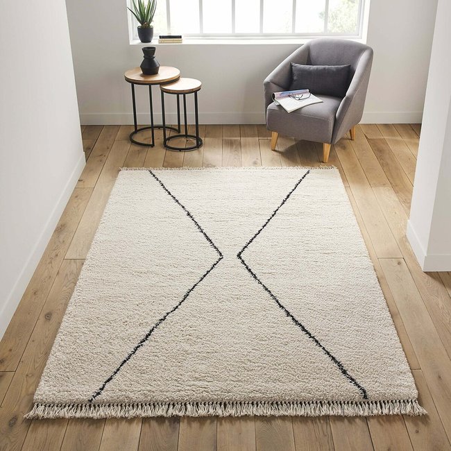 Alfombra de estilo bereber Luna crudo <span itemprop=