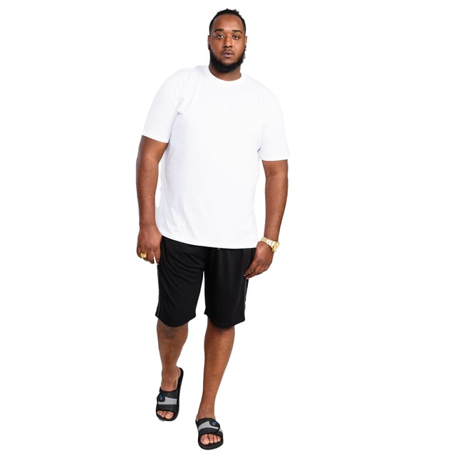 Shorts élastiqués grande taille RAYAN noir / gris charbon <span itemprop=