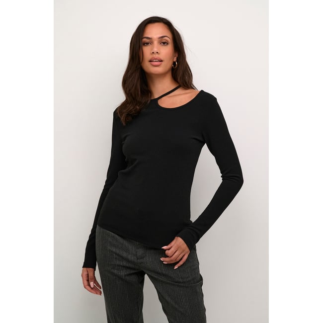 Blouse with long sleeve noir black <span itemprop=