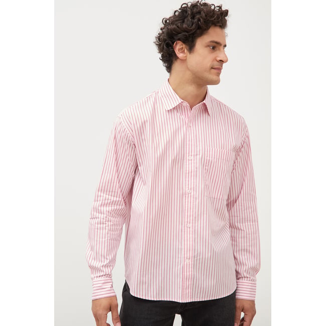 Chemise boyfriend en coton rose <span itemprop=