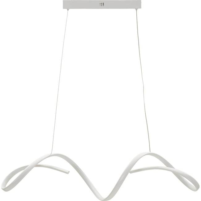 Suspension LED en aluminium ondulée Couleur blanc <span itemprop=