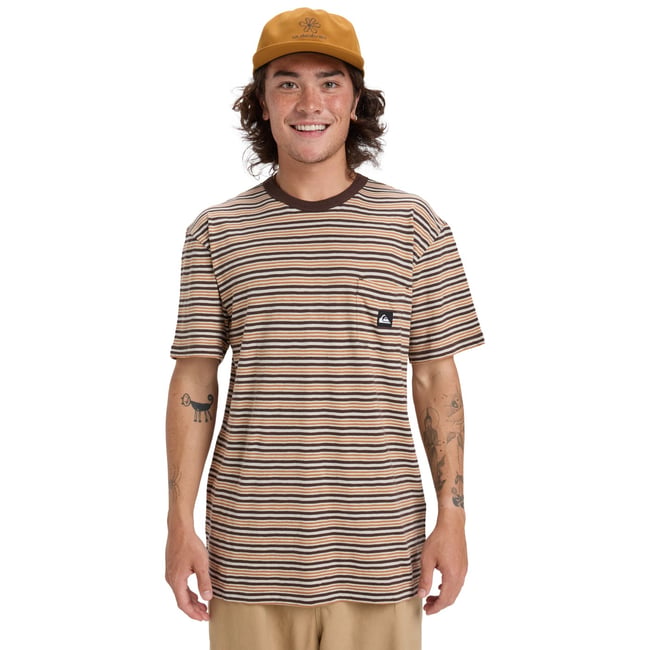 T-shirt à manches courtes ONYX STRIPED marron almond onyx stripe <span itemprop=