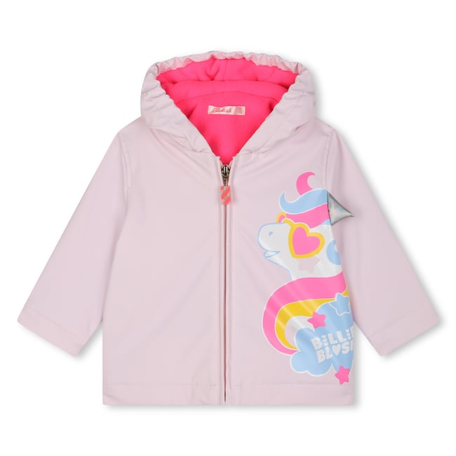 Ciré doublé à capuche baby pink <span itemprop=