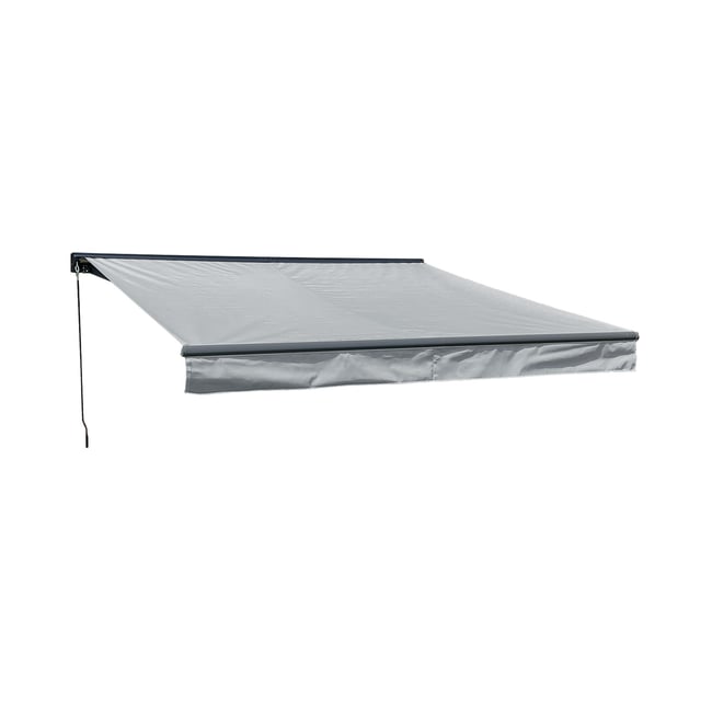 Store banne avec semi-coffre, 3,5x3m, SAULE - HAPPY GARDEN