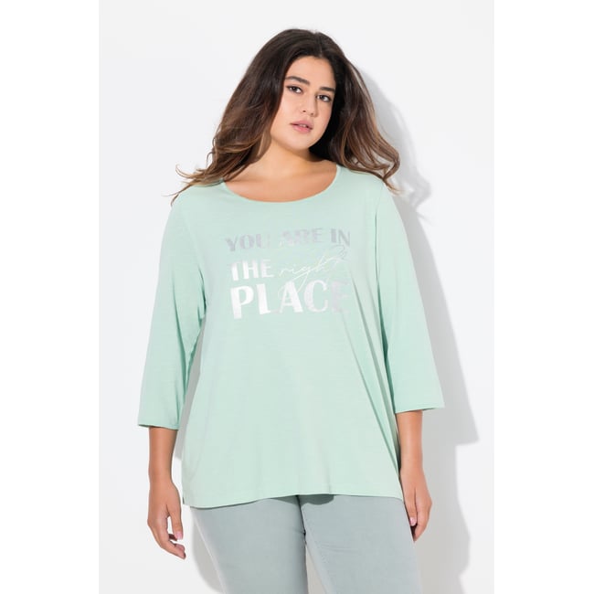 T-shirt à message métallique menthe verte <span itemprop=