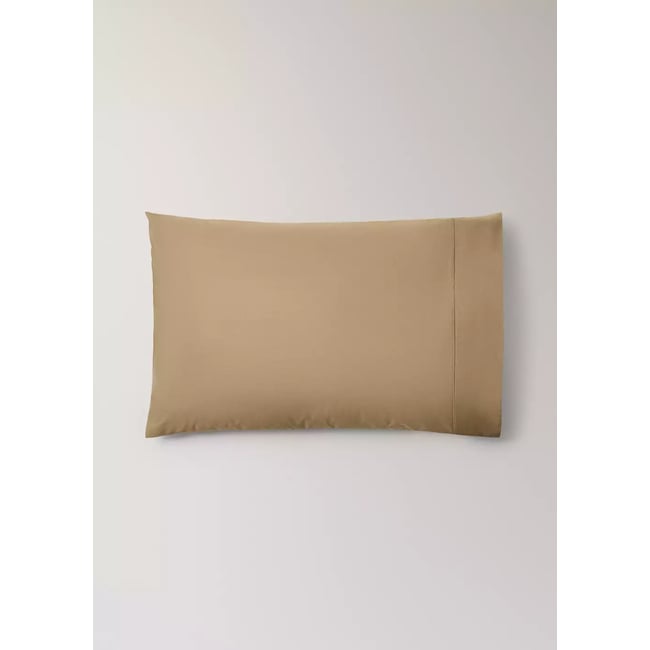 Deux taies d'oreiller percale de coton 300 fils détail passepoilé 50 x 75 cm - MANGO HOME