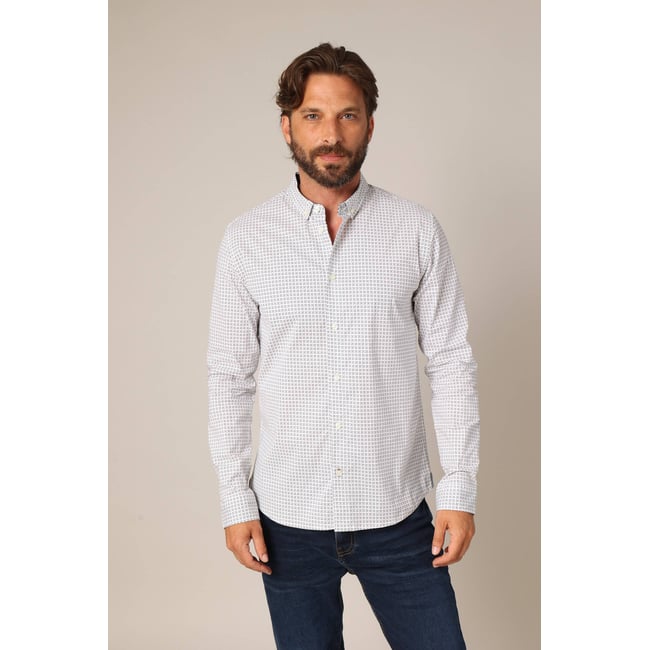Chemise imprimée coupe droite BOGART natural <span itemprop=