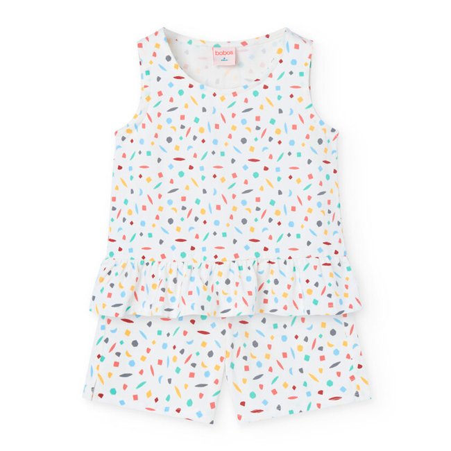 Pyjama en tricot à bretelles multicolore <span itemprop=