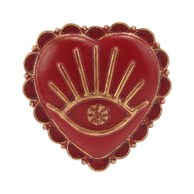 Déco murale ex-voto oeil 8x8cm Couleur rouge <span itemprop=