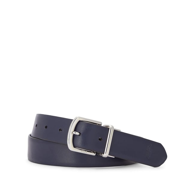 Reversible Shagreen Leather Belt, black/navy, POLO RALPH LAUREN