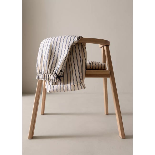Pantalon de pyjama 100 % coton rayé gris anthracite <span itemprop=