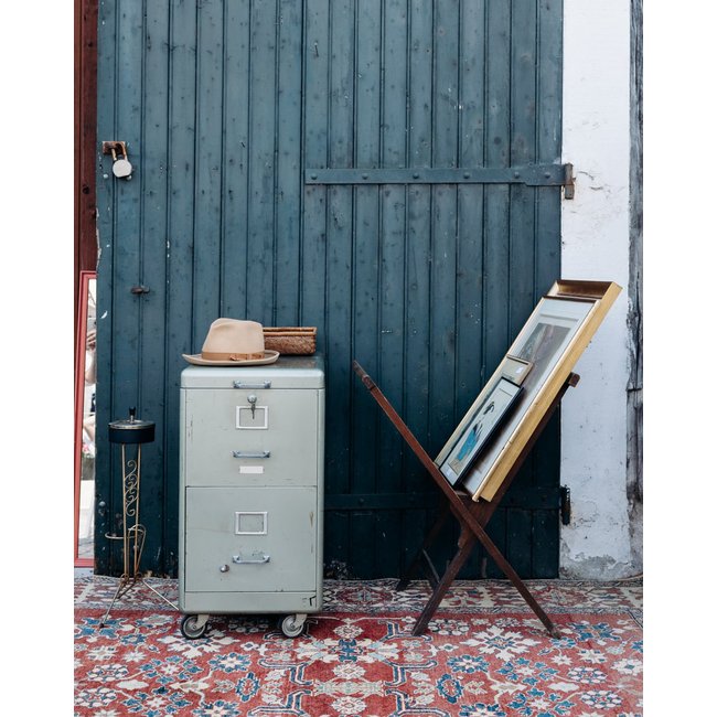 Meuble de rangement en métal Gustave N°214 - Bon état Couleur vert kaki <span itemprop=