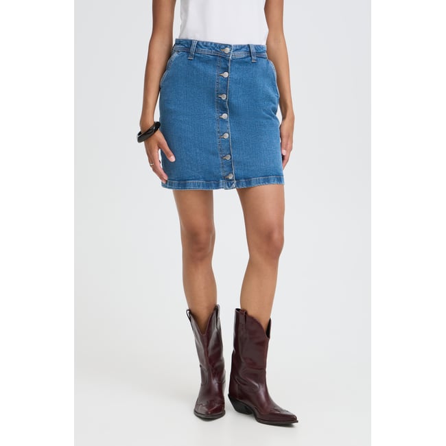 Jupe casual ligth blue denim <span itemprop=