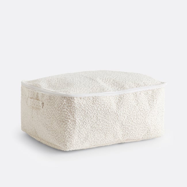 Housse de rangement en bouclette taille M, Boklio  Couleur ecru <span itemprop=