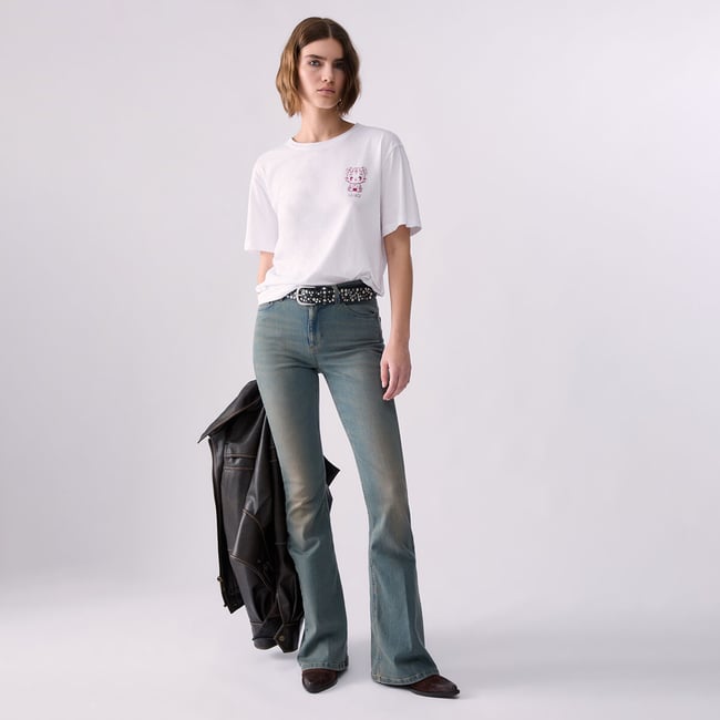 Jean bootcut denim bleu <span itemprop=