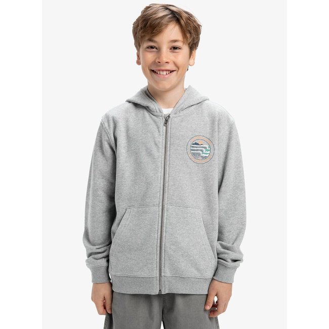 Sudadera con cremallera y capucha de felpa gris claro <span itemprop=