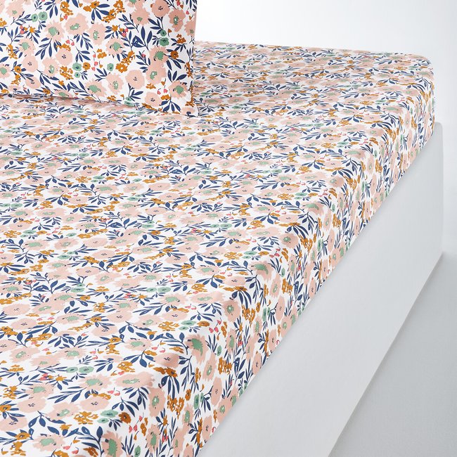 Sábana bajera de percal de algodón altura 30 cm Ohara estampado <span itemprop=