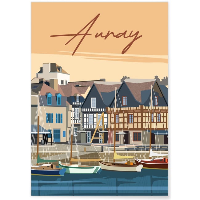 Affiche ville Auray Couleur blanc <span itemprop=