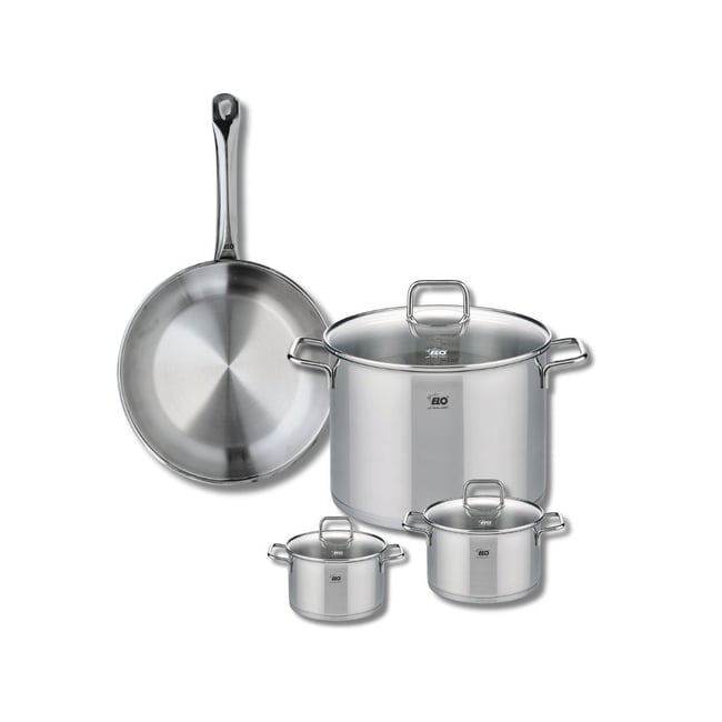 Batterie 1 poêle 28cm + 3 faitouts 12/14/26cm PROFI CITRIN inox <span itemprop=