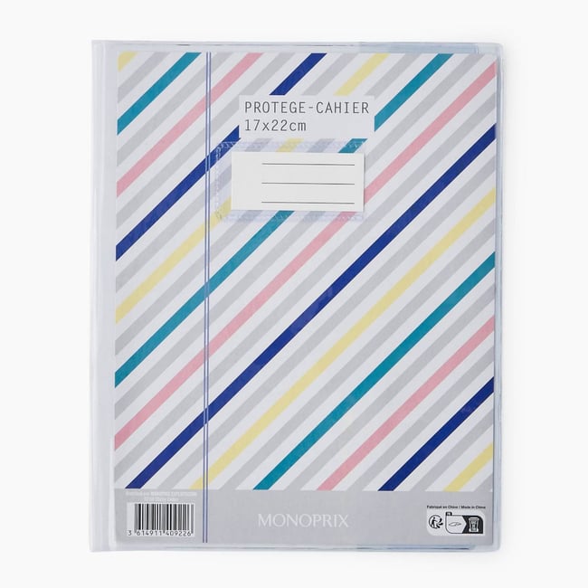 Protege cahier, 17 x 22, transparent - MONOPRIX