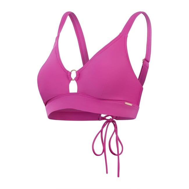 Haut de maillot de bain motif/style trou de serrure rose <span itemprop=