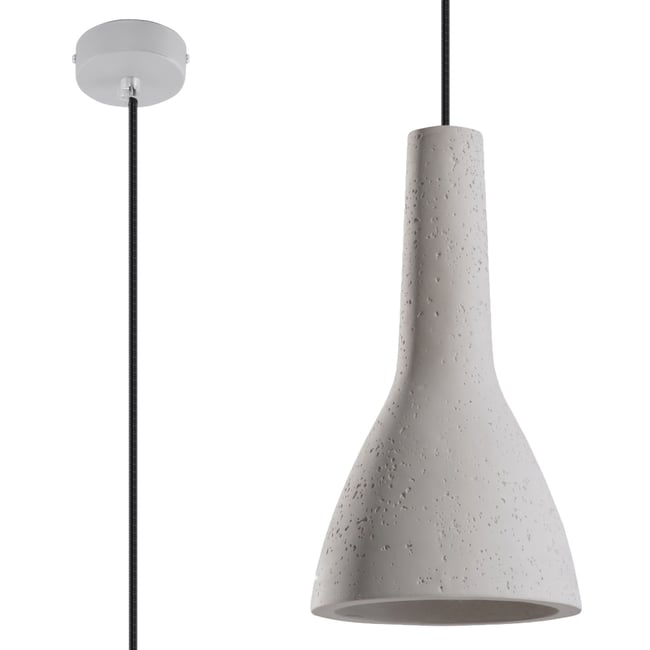 Suspension Béton Gris E27 1 Empoli Couleur gris <span itemprop=