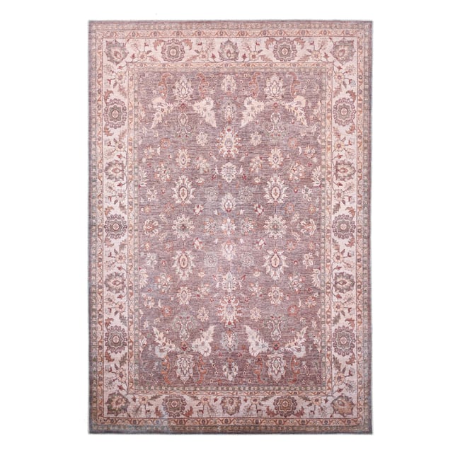 Tapis floral tissé plat - ADARA Couleur marron <span itemprop=