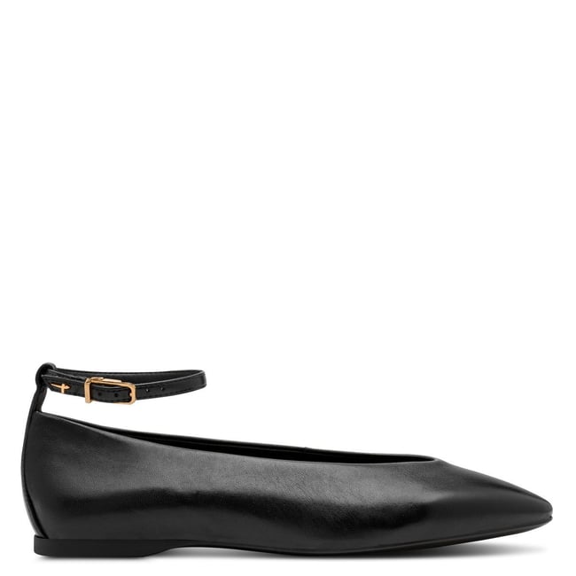 Ballerine en cuir noir <span itemprop=