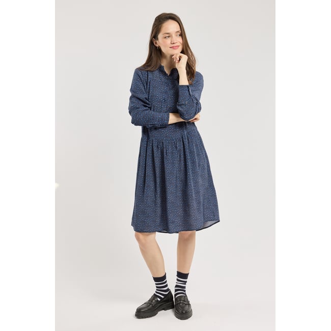 Robe imprimé en cupro imprimé léo <span itemprop=