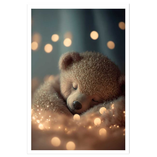Affiche enfant mon nounours endormi - HEXOA