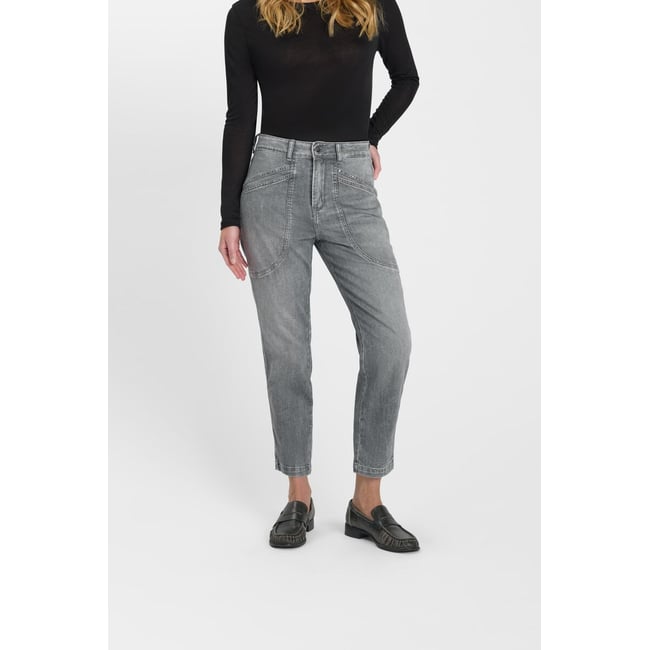 Jeans loose, large 400/60 girlfriend , 7/8ème grey <span itemprop=