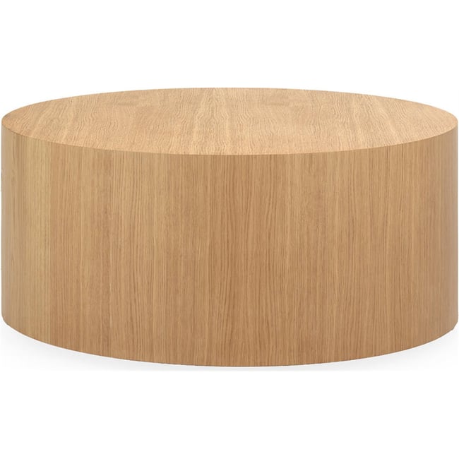 Table basse ronde en placage de chêne Couleur chêne naturel <span itemprop=
