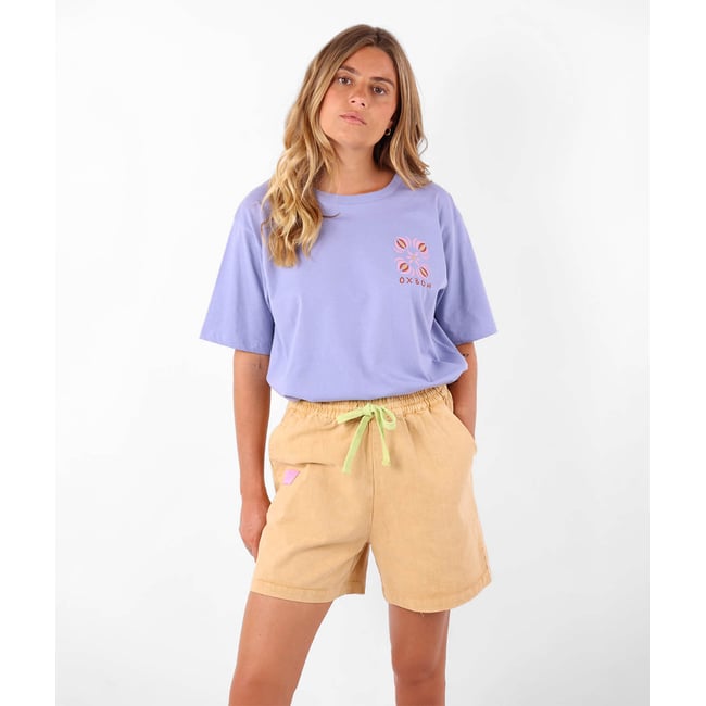 Short en toile de coton surteinte DOMINGO shell <span itemprop=