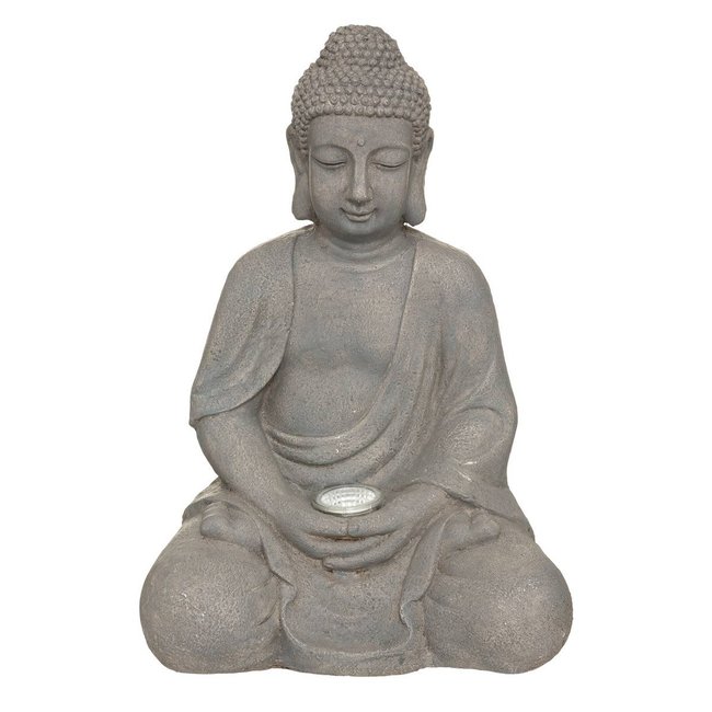 Lampe solaire BOUDDHA Couleur ardoise <span itemprop=