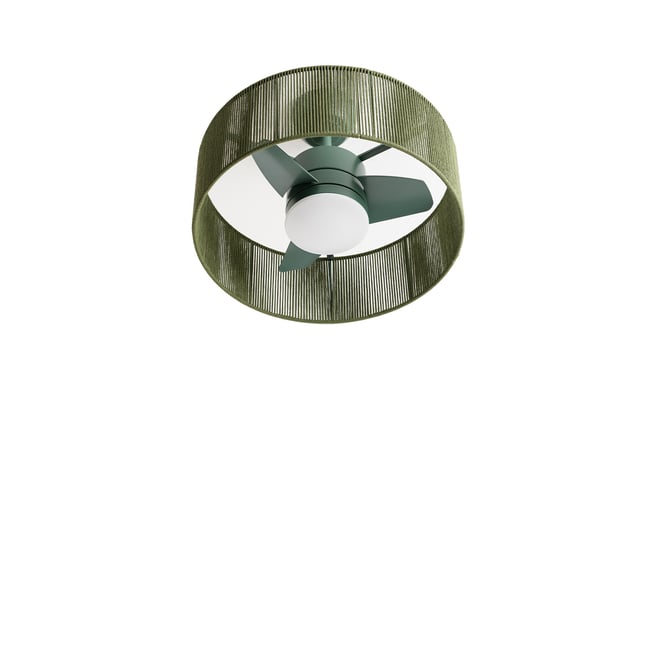 Ventilateur de plafond 25W lumière et télécommande WIND LAMP WOVEN sauge/sauge <span itemprop=