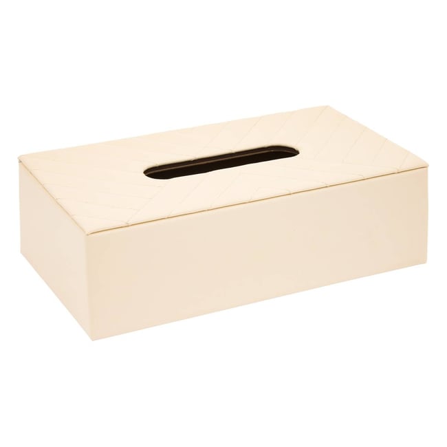 Boîte à mouchoirs rectangulaire NATTY Couleur blanc <span itemprop=