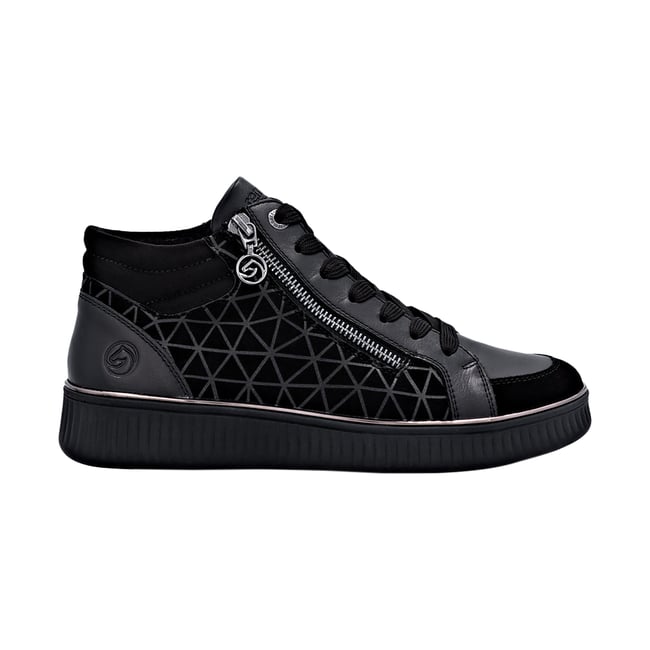 Basket Montante Cuir Goatsuede noir <span itemprop=