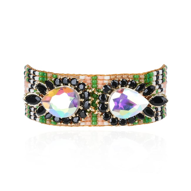 Bracelet manchette perles tissées avec charm central INKA - HIPANEMA