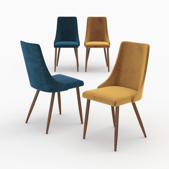 Pack 4 chaises en velours - VINNI - MAISON PAVANE