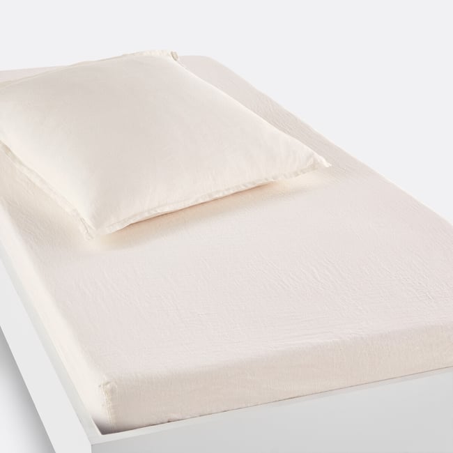 Linot 30cm High Washed Linen Child's Fitted Sheet - LA REDOUTE INTERIEURS