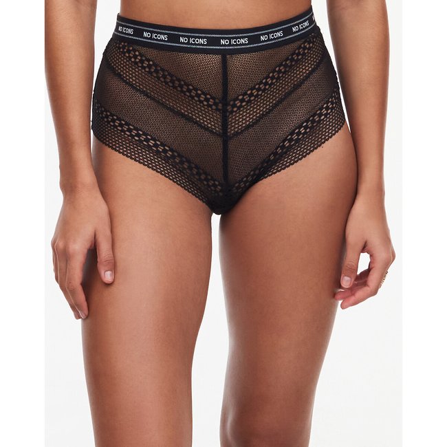 Culotte alta in pizzo No Icons nero CHANTELLE X