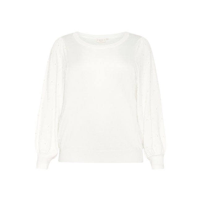 Knitted pullover blanc <span itemprop=