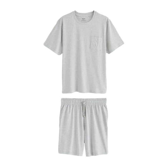 Ensemble pyjama en jersey à manches courtes gris <span itemprop=