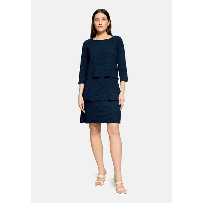 Robe à volants à manches 3/4 dark sky <span itemprop=