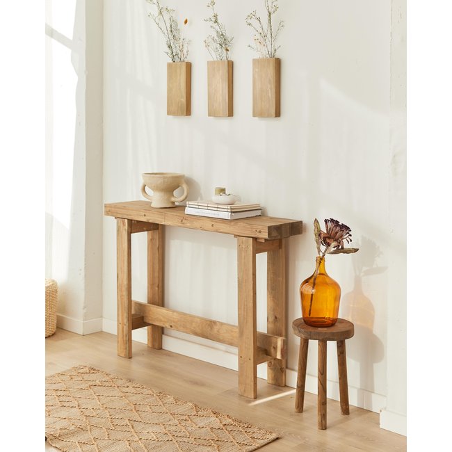 Console étroit en bois massif - ZINEK Couleur marron <span itemprop=