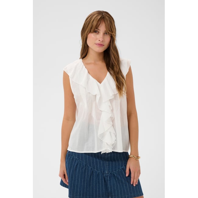 Blouse sans manches blanc spring gardenia <span itemprop=