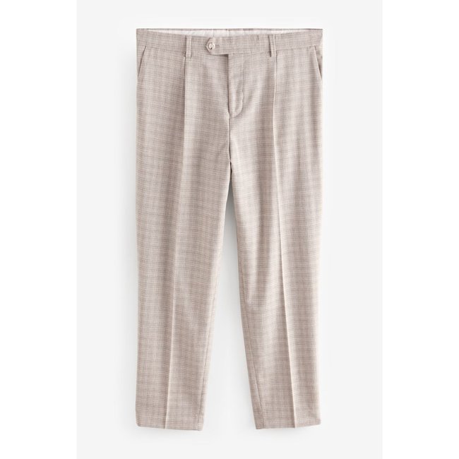 Pantalon de costume slim texturé grège <span itemprop=